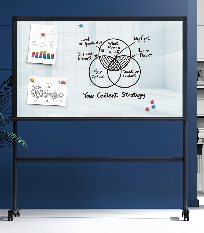 Magnetic Glass Whiteboard with Stand 磁性玻璃白板連腳架-天下文儀有限公司 (OfficeShopping ...